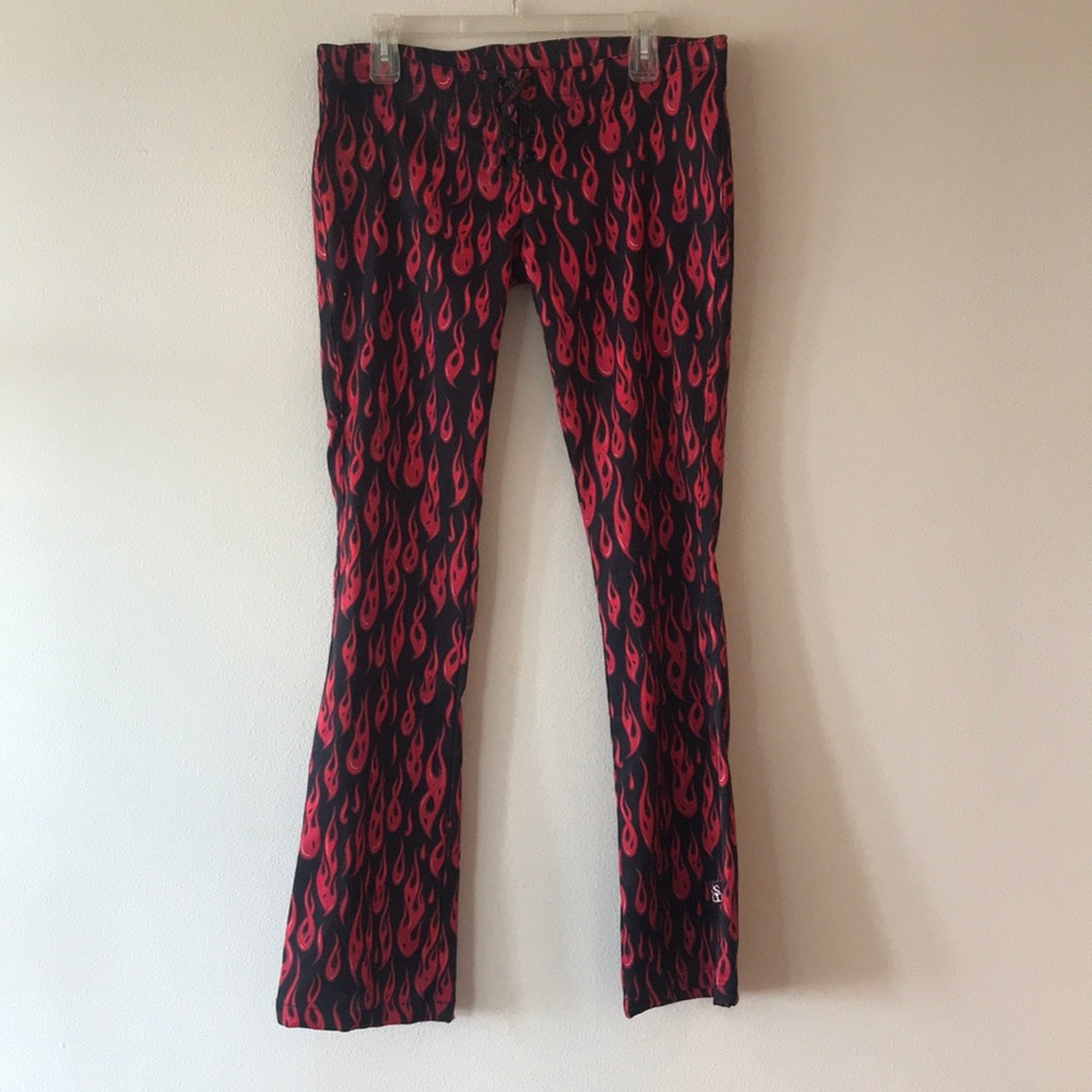 Red flame She Devil rocker pants